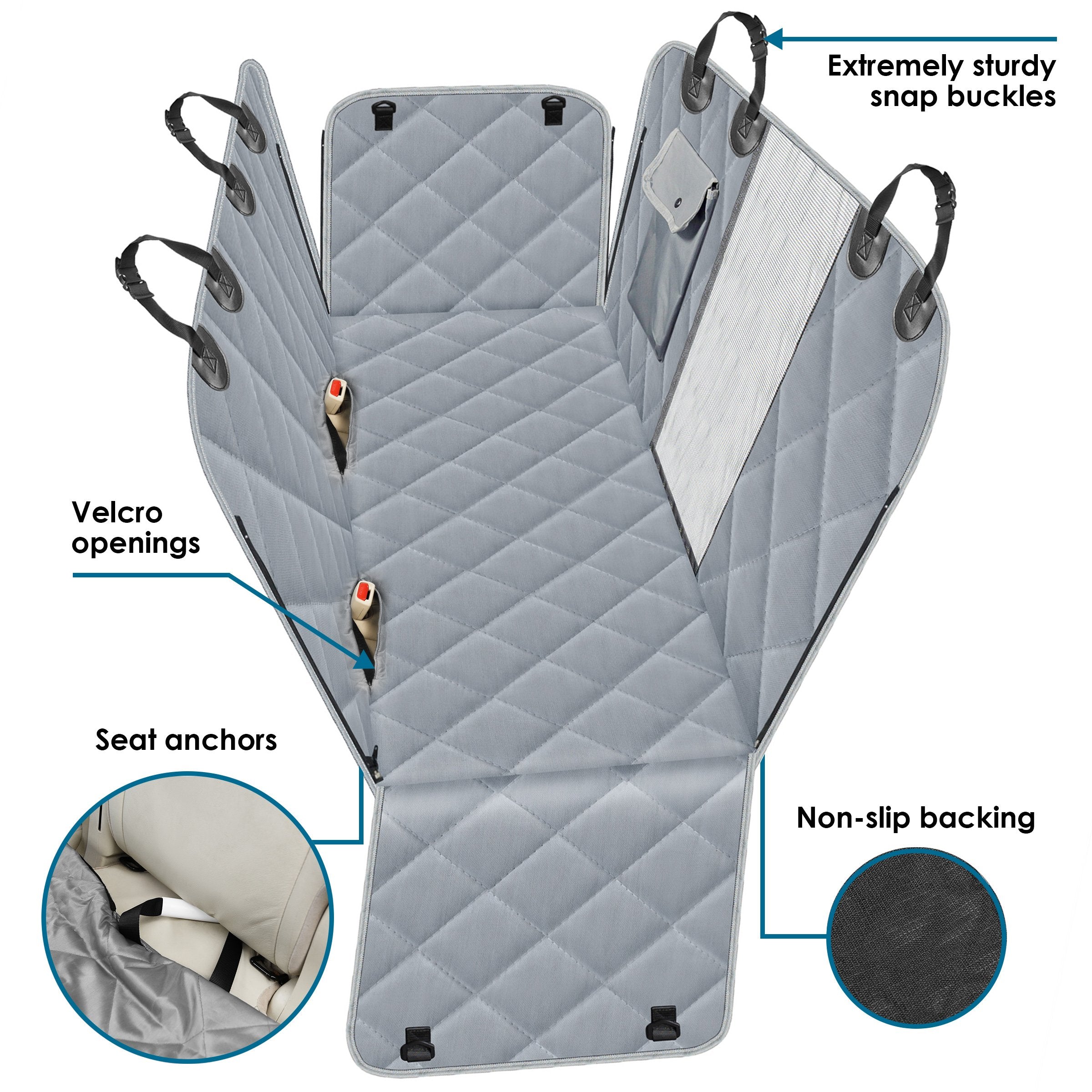 Dog Car Seat Cover for Back Seat, Durable Anti-Scratch Nonslip